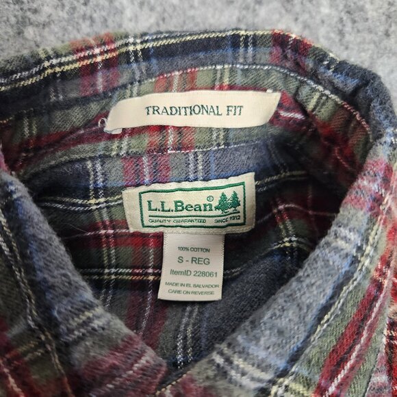 LL Bean Flannel Shirt Men S Traditional Fit Multicolor Scotch Plaid Button Down - Picture 3 of 6